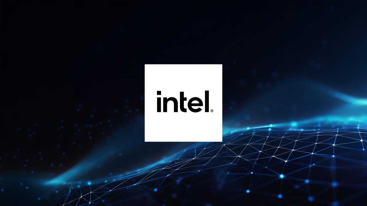 intel logo with wave