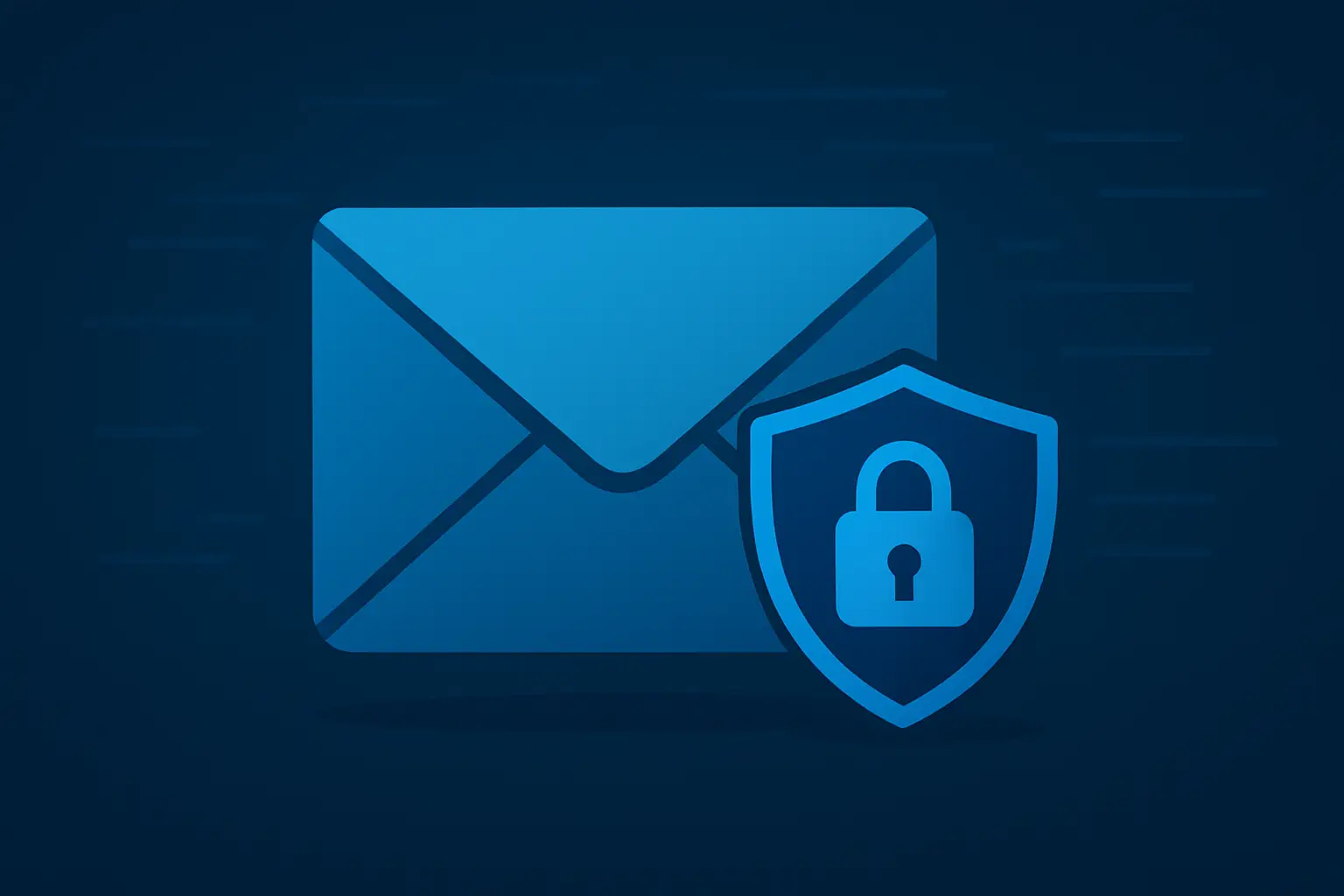 A secure envelope icon representing a dedicated email server