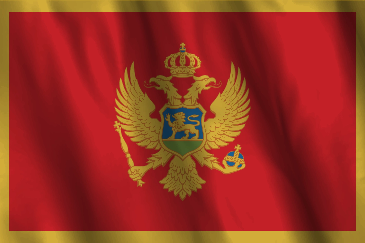Waving Flag of Montenegro in iRexta
